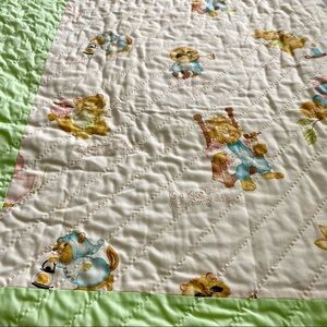 Vintage Handmade Quilted Blanket Twin Size 63x80